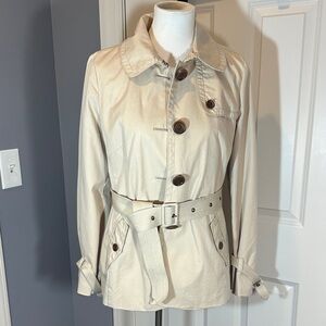 J. Crew Beige Trench Coat with Belted Waist